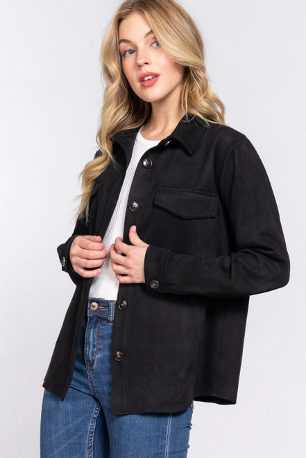 Faux Suede Shacket
