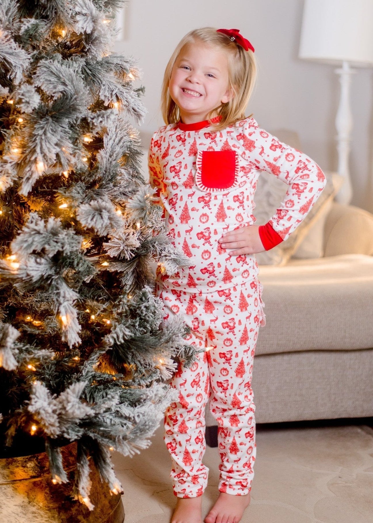 "Old Fashioned" Christmas Lounge 2 Piece Set with Ruffle Trim