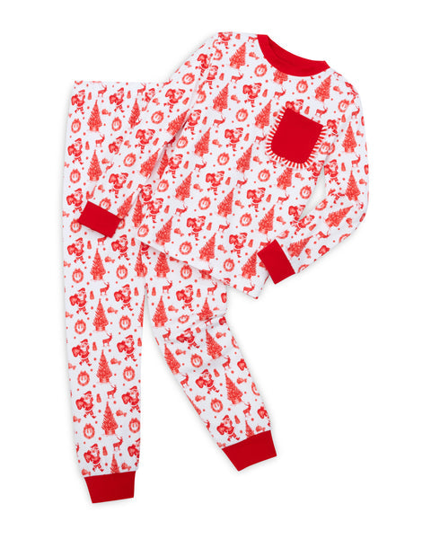 "Old Fashioned" Christmas Lounge 2 Piece Set with Ruffle Trim