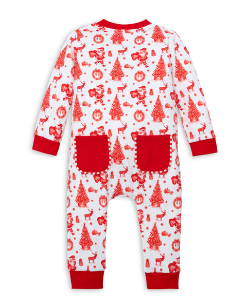 "Old Fashioned" Christmas Zippie with Red Trim