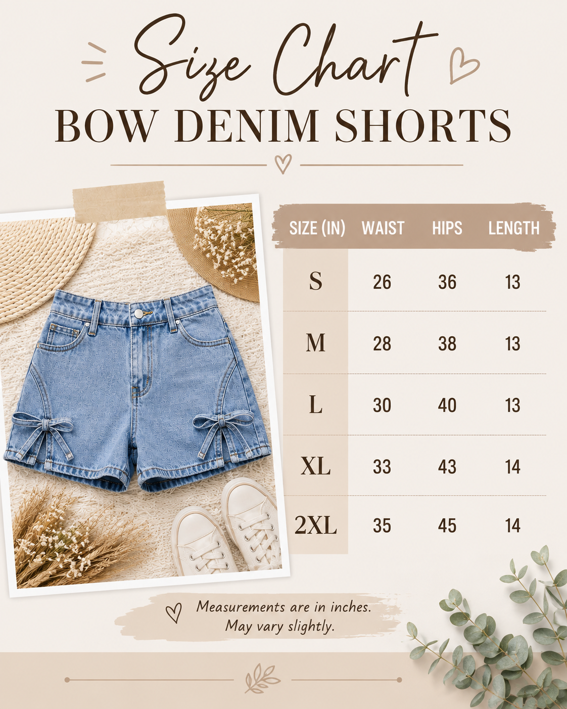 Bow Detail Denim Shorts