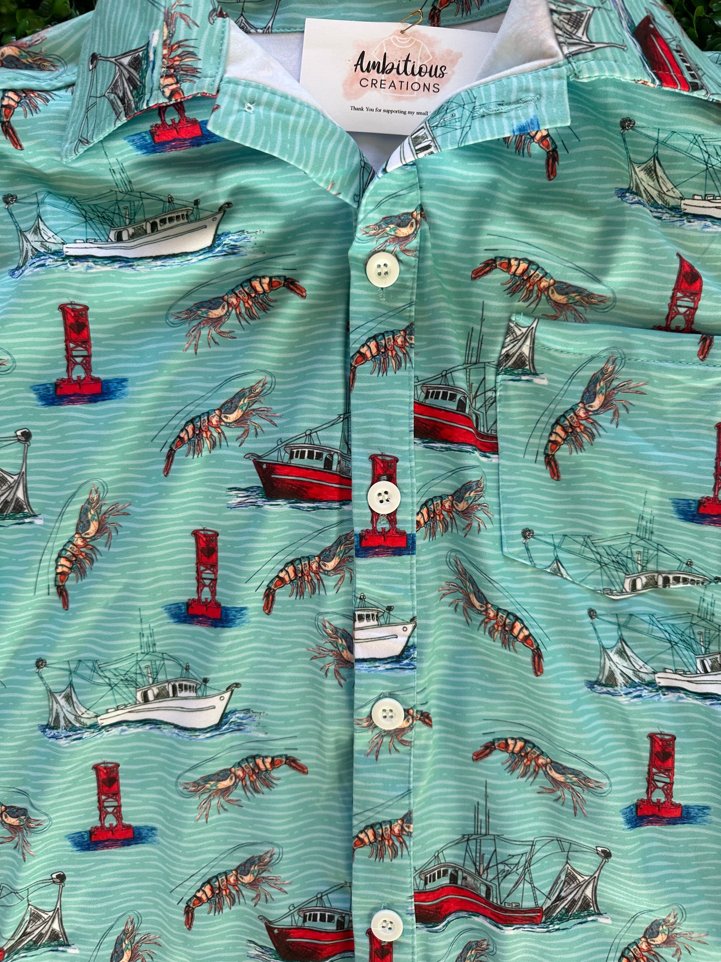 Men’s Shrimp/Boat Button Up