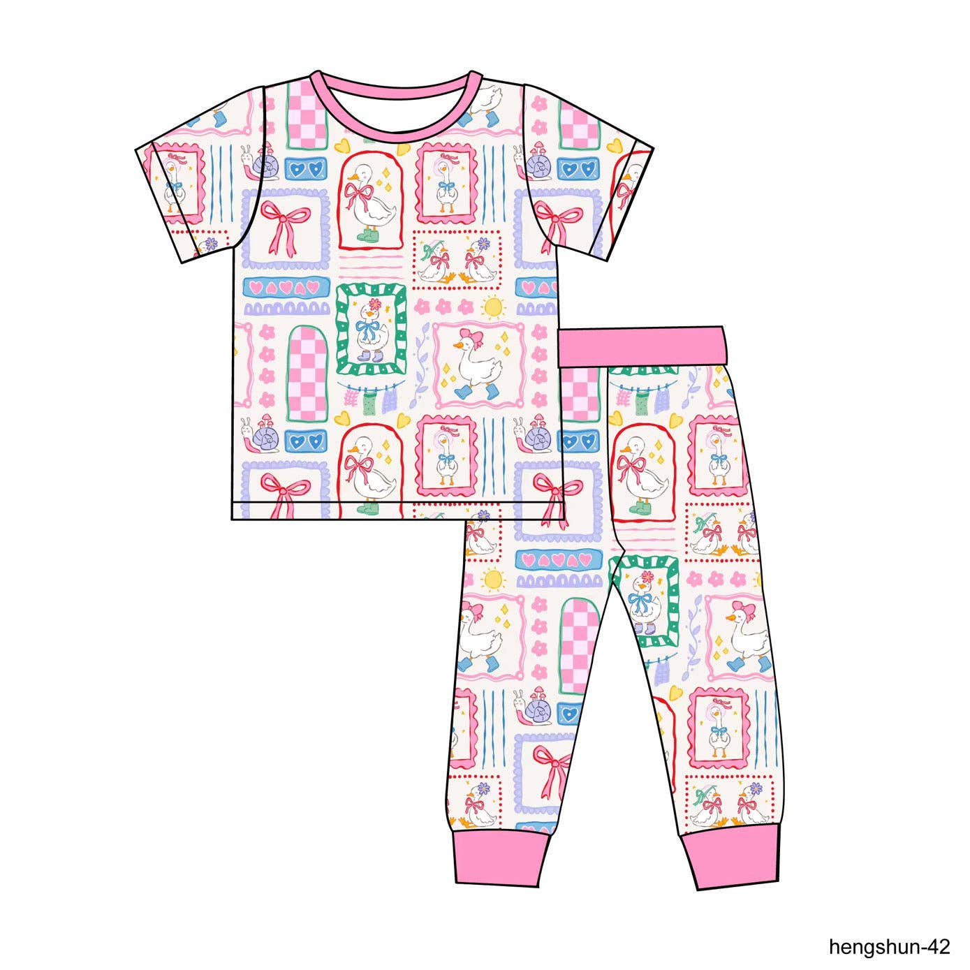 Goose on the Loose Short Sleeve Bamboo Pajamas Set