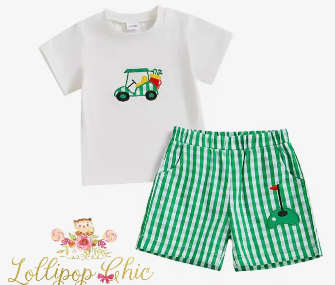 Baby and Toddler Boy Embroidered Preppy Golf Shorts Set