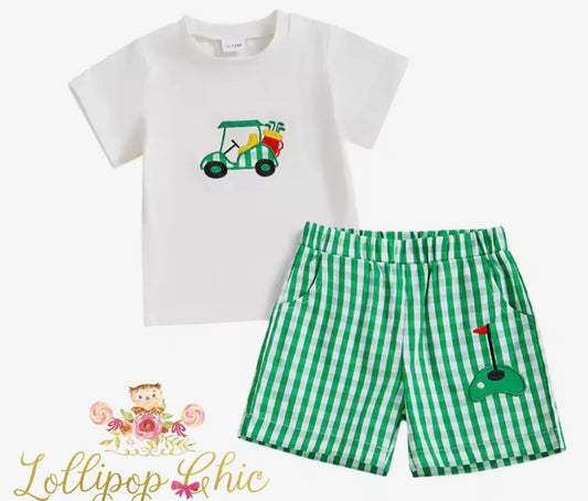 Baby and Toddler Boy Embroidered Preppy Golf Shorts Set