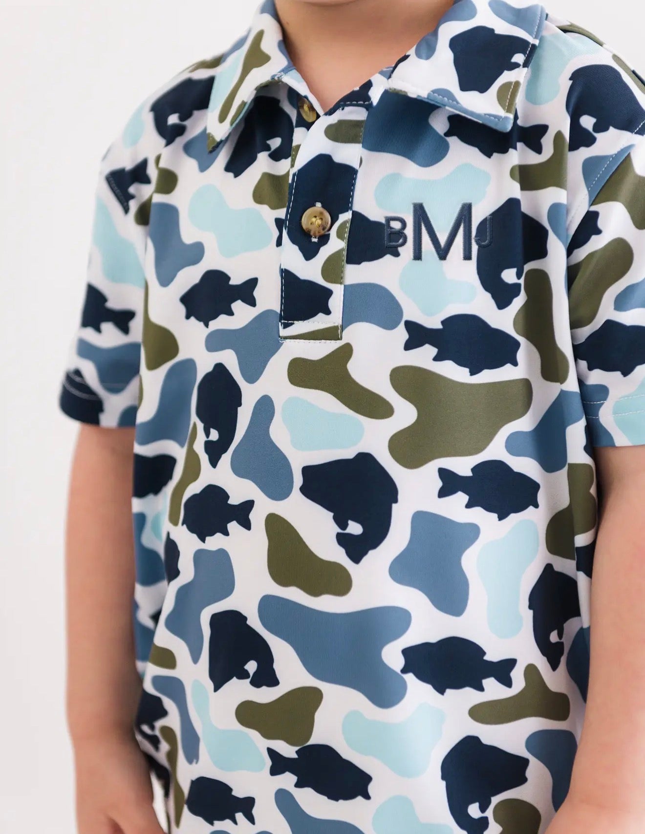 Boys Fish Camo Catch Knit Short Sleeve
Performance Polo