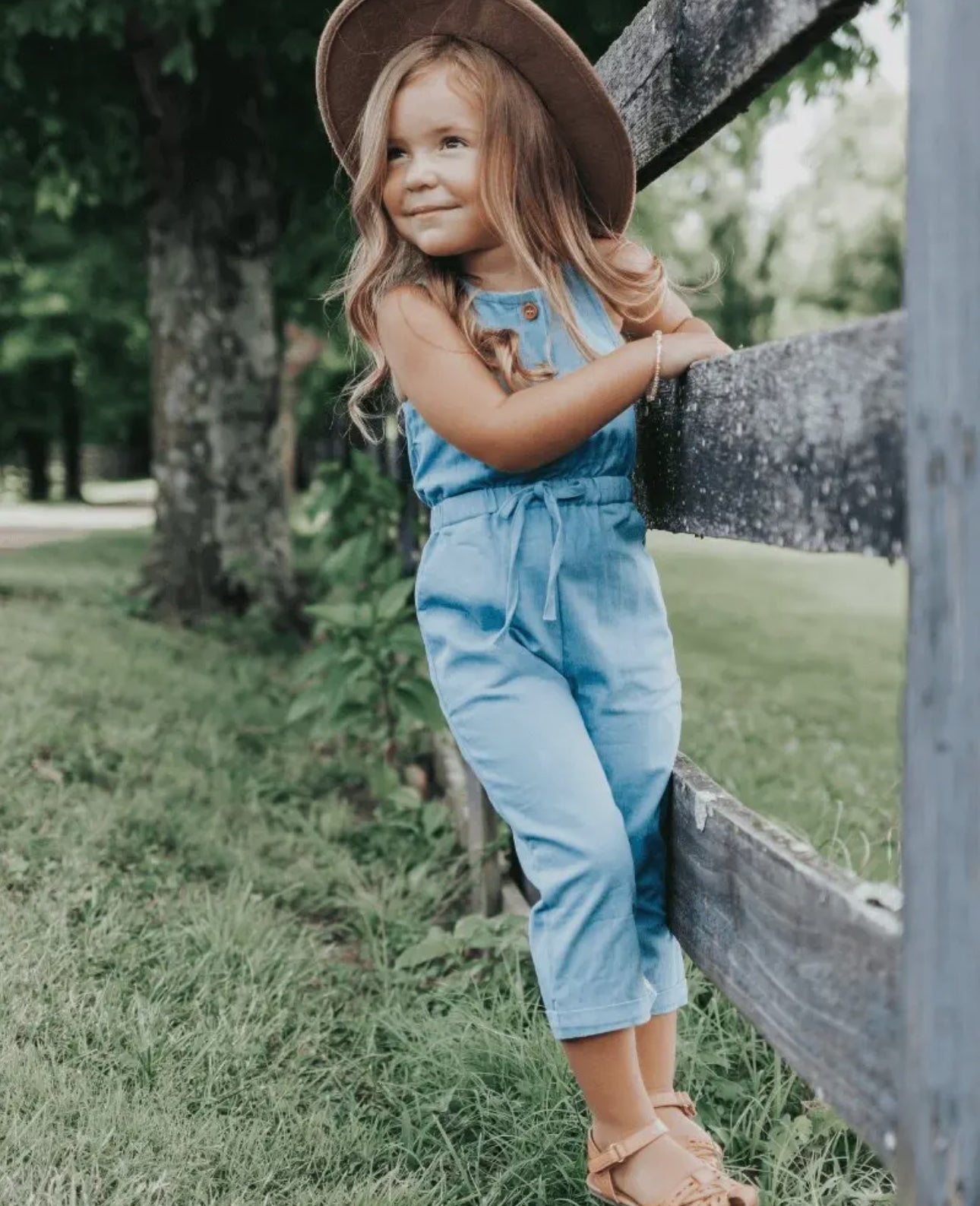 Ari Button Front Denim Jumpsuit -
Light Wash