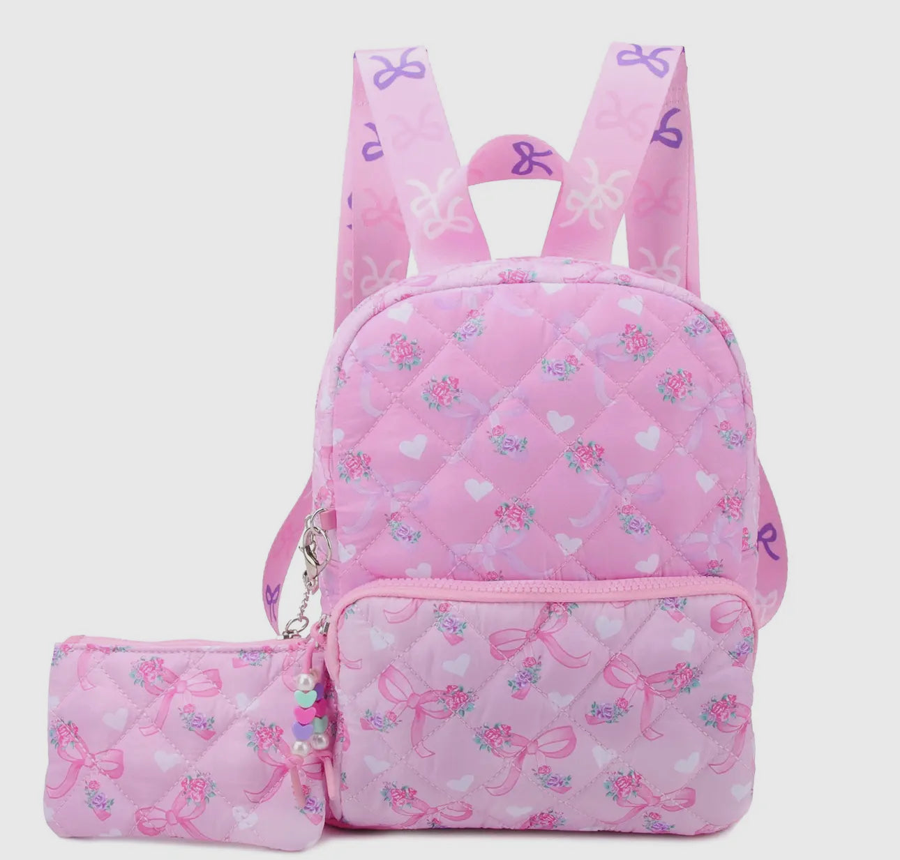 Quilted Scrunchies Printed Mini Backpack with Coin Purse