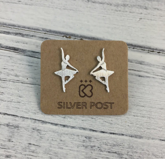Dainty Ballerina Post Earrings