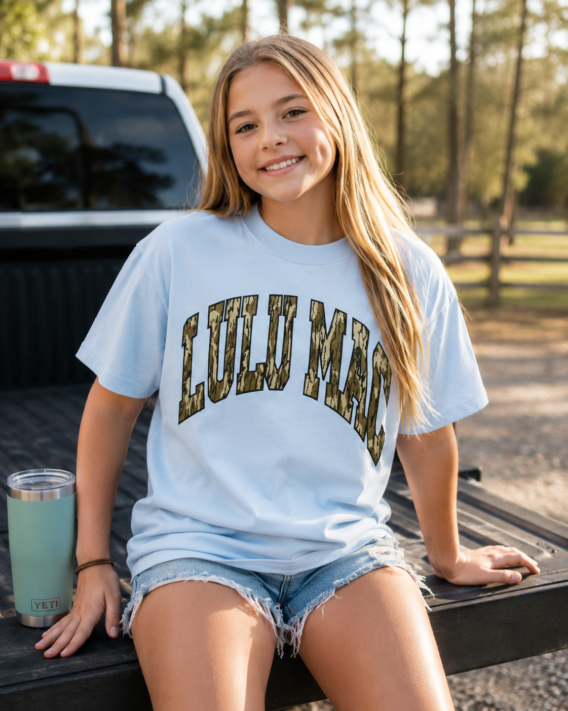 Mossy Oak Bottomland Chambray Youth Comfort Colors Mossy Oak Tee