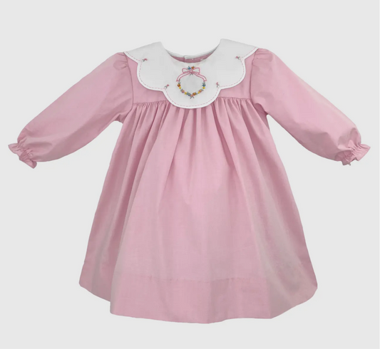 Dress with Collar and Autumn Embroidery