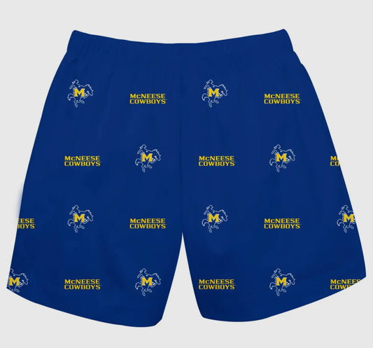 Mcneese State Cowboys All Over Logo Pull On Short