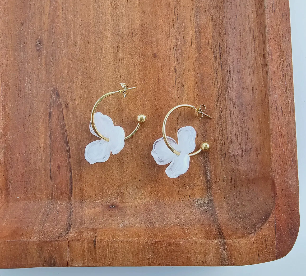 Magnolia Hoops - White // Jewelry, Earrings