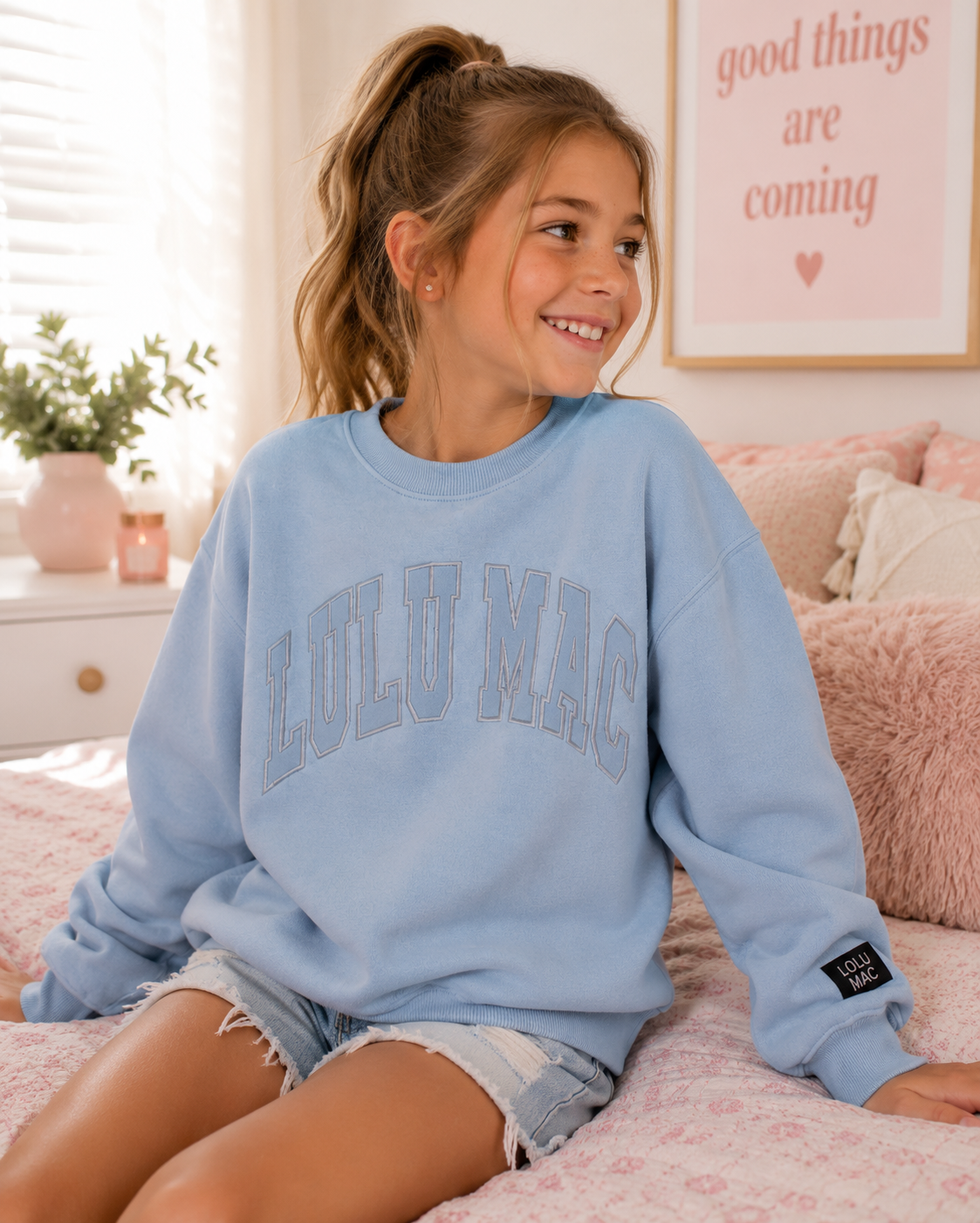 LULU MAC Youth Sweatshirt- Powder Blue