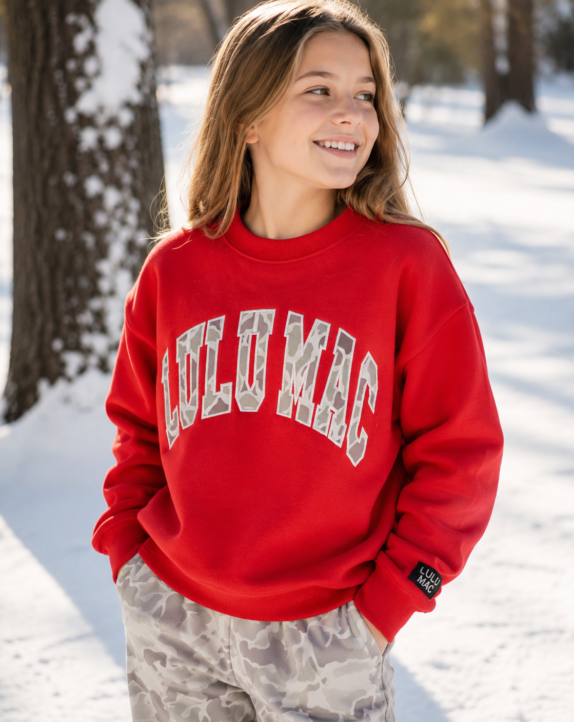 LULU MAC Youth Sweatshirt- Camo Red