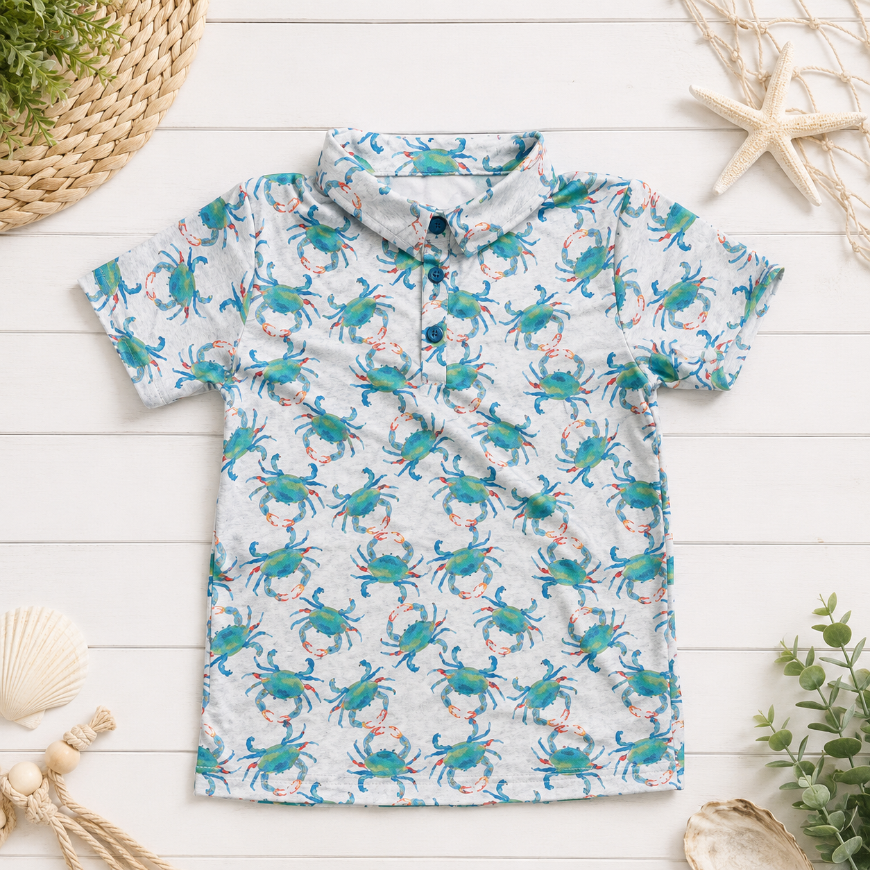 Aqua Crab Boys Polo Shirt
