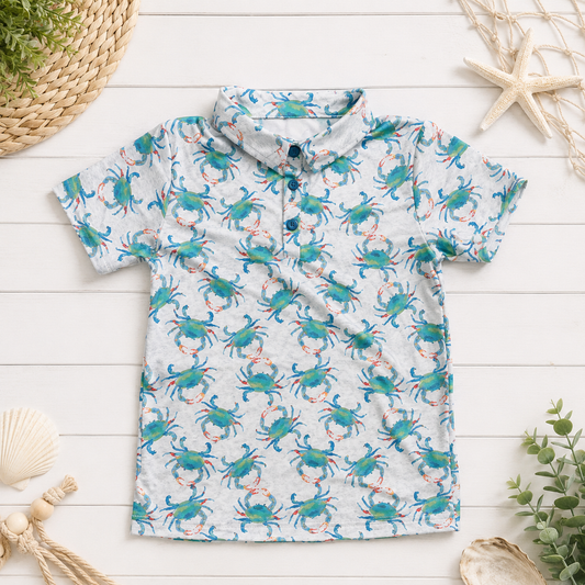 Aqua Crab Boys Polo Shirt