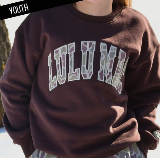 LULU MAC Youth Sweatshirt- Camo Brown