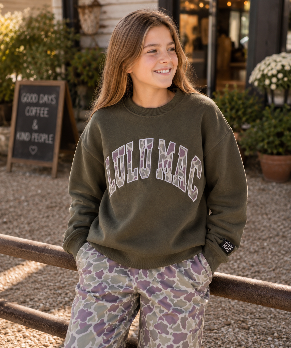 LULU MAC Youth Sweatshirt- Camo Green
