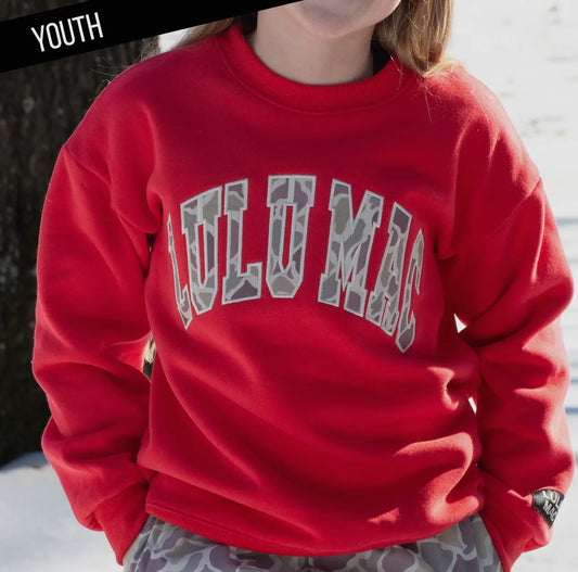 LULU MAC Youth Sweatshirt- Camo Red