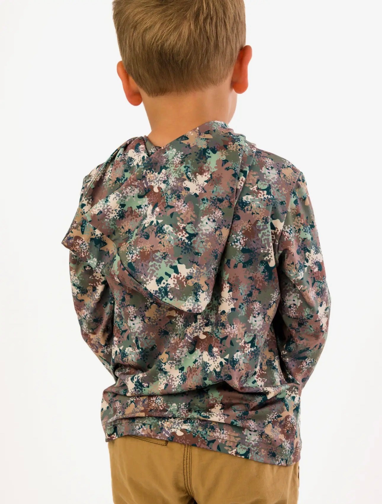 Boys Classic Camo Performance Hooded Shirt