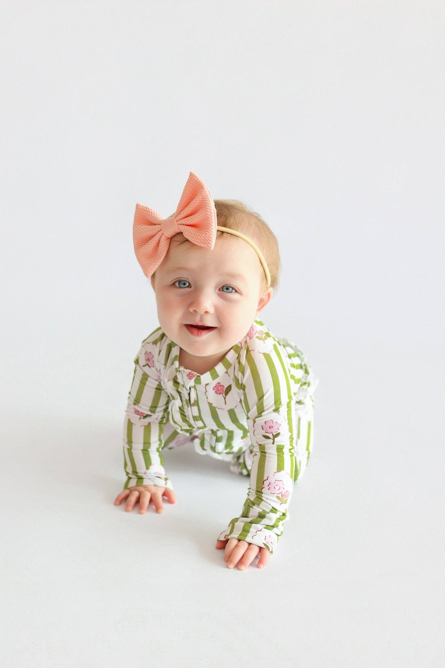 ROSIE'S MEADOW STRIPES DREAM RUFFLE ROMPER