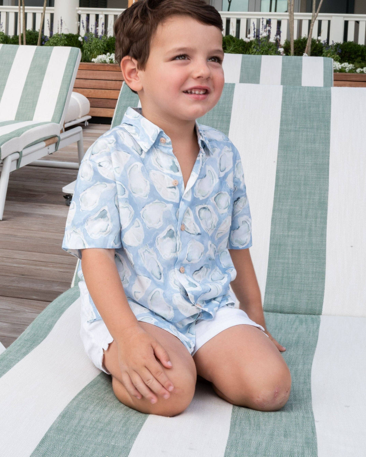 Boys Oyster Print Hawaiian Shirt
