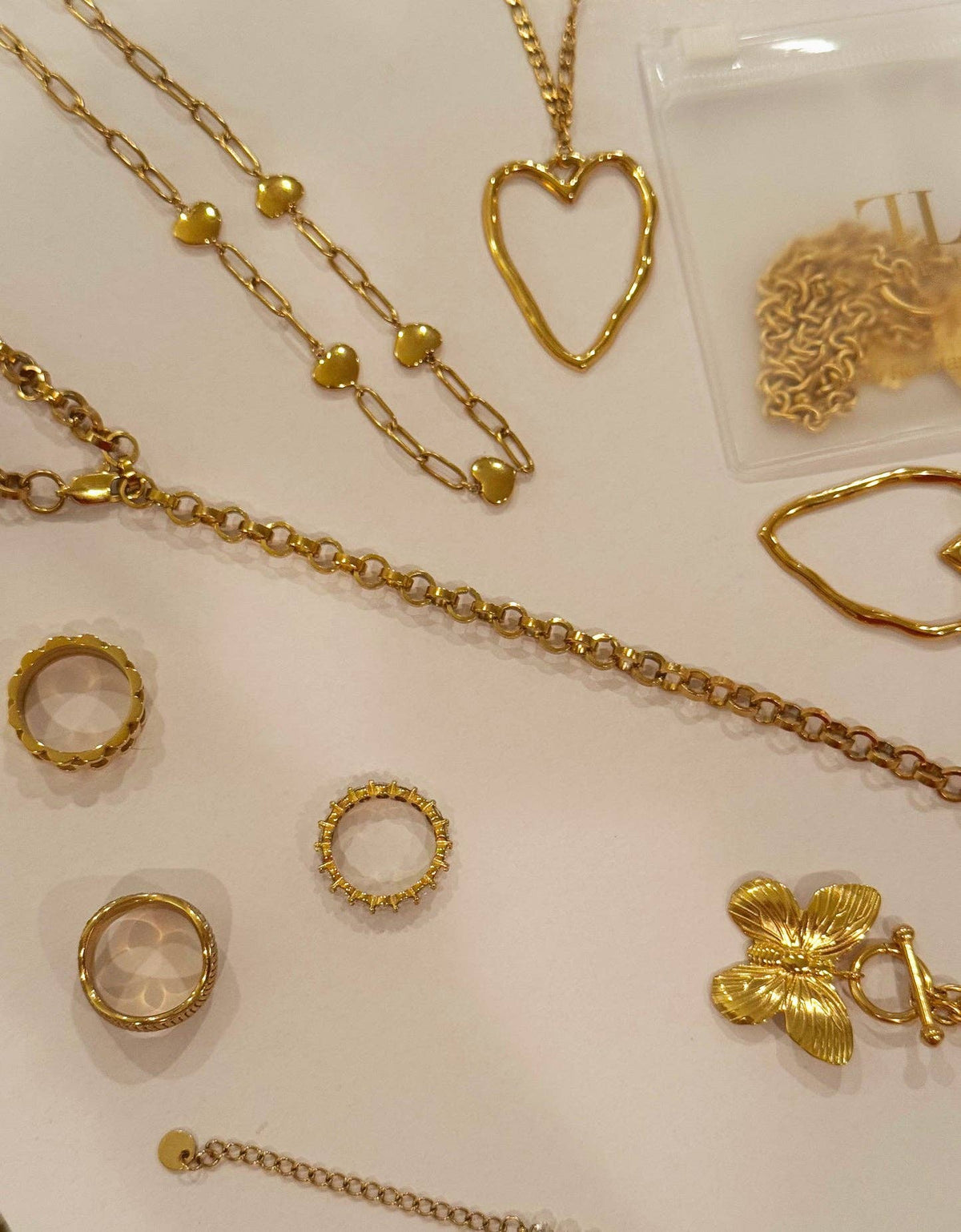 Pave' Hollow Heart Necklace
