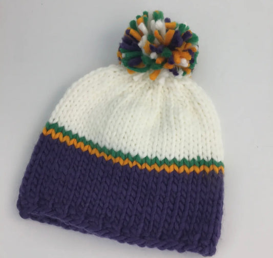 Mardi Gras Crochet Beanie Hat