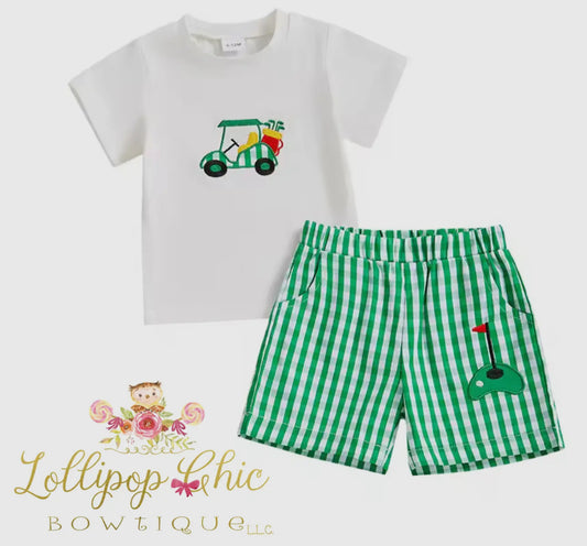 Baby/Toddler Boy Embroidered Preppy
Golf Shorts Set