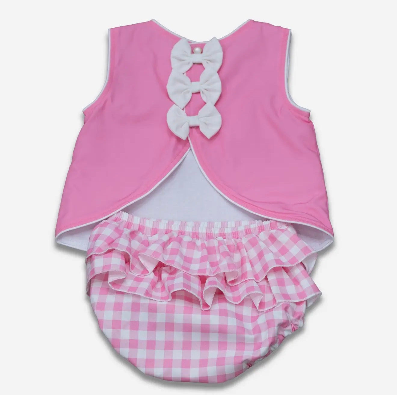 Toddler Girls Swing Back Bloomer Set - Pink Gingham