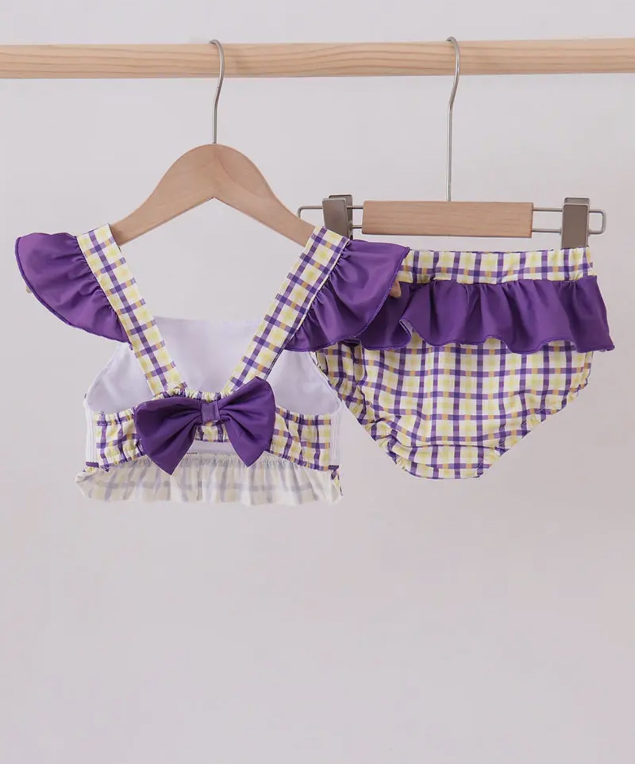 Purple Lsu Geaux Smocked 2pc Swimsuit