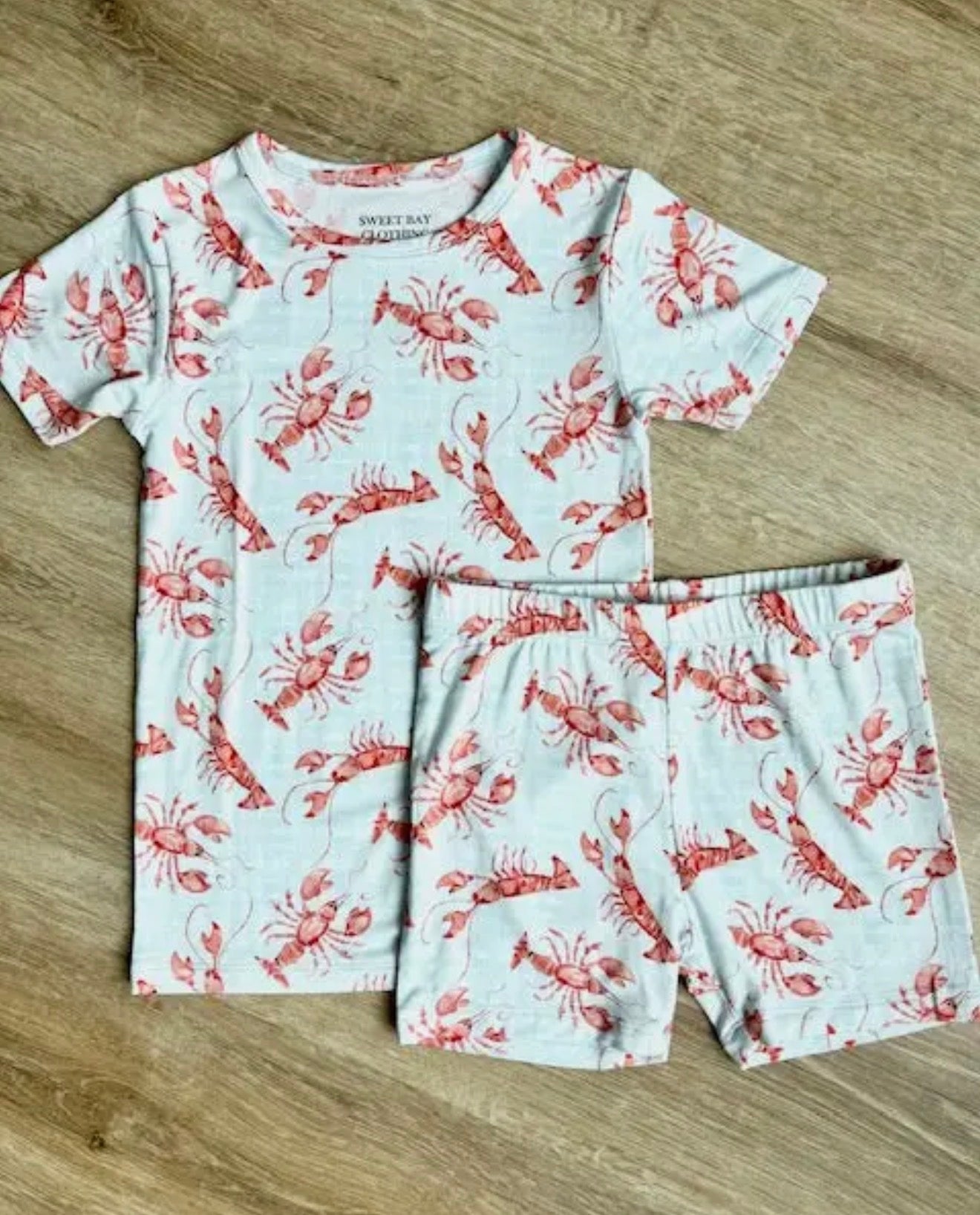 Crawfish Two Piece Pajama Shorts Set
