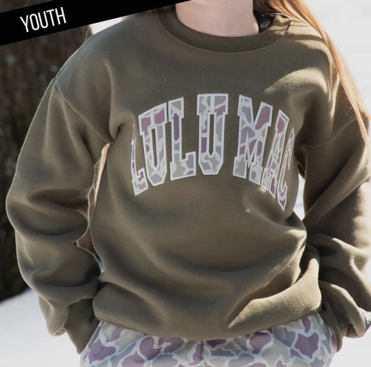 LULU MAC Youth Sweatshirt- Camo Green