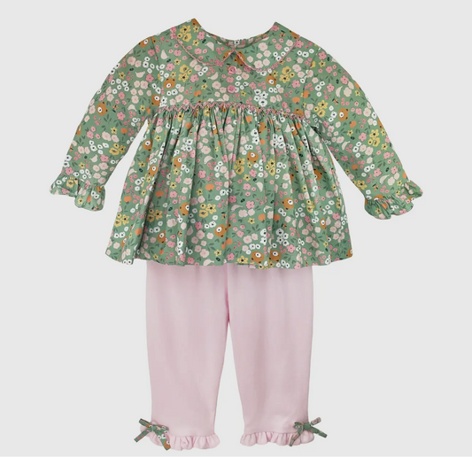 “Teddy Bear Floral” Top and Pant Set