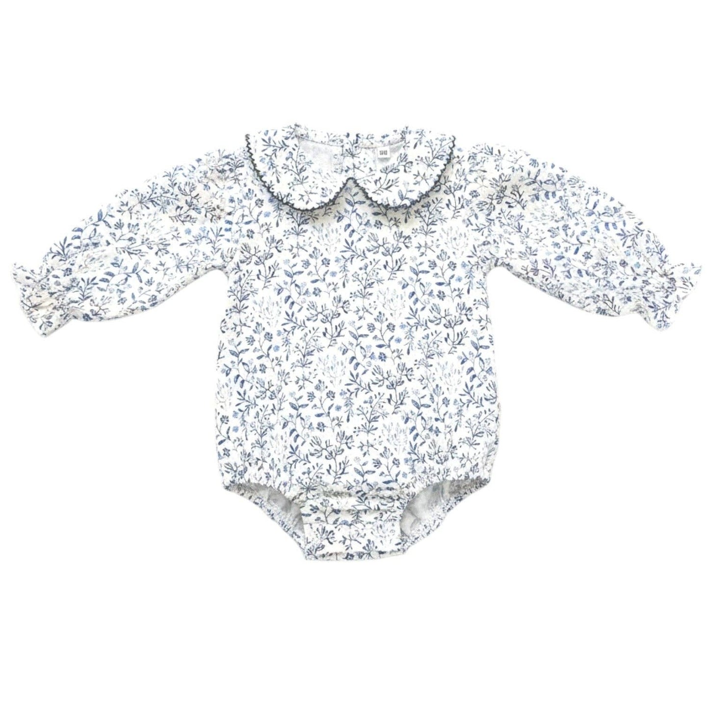 Navy Floral Scalloped Bubble