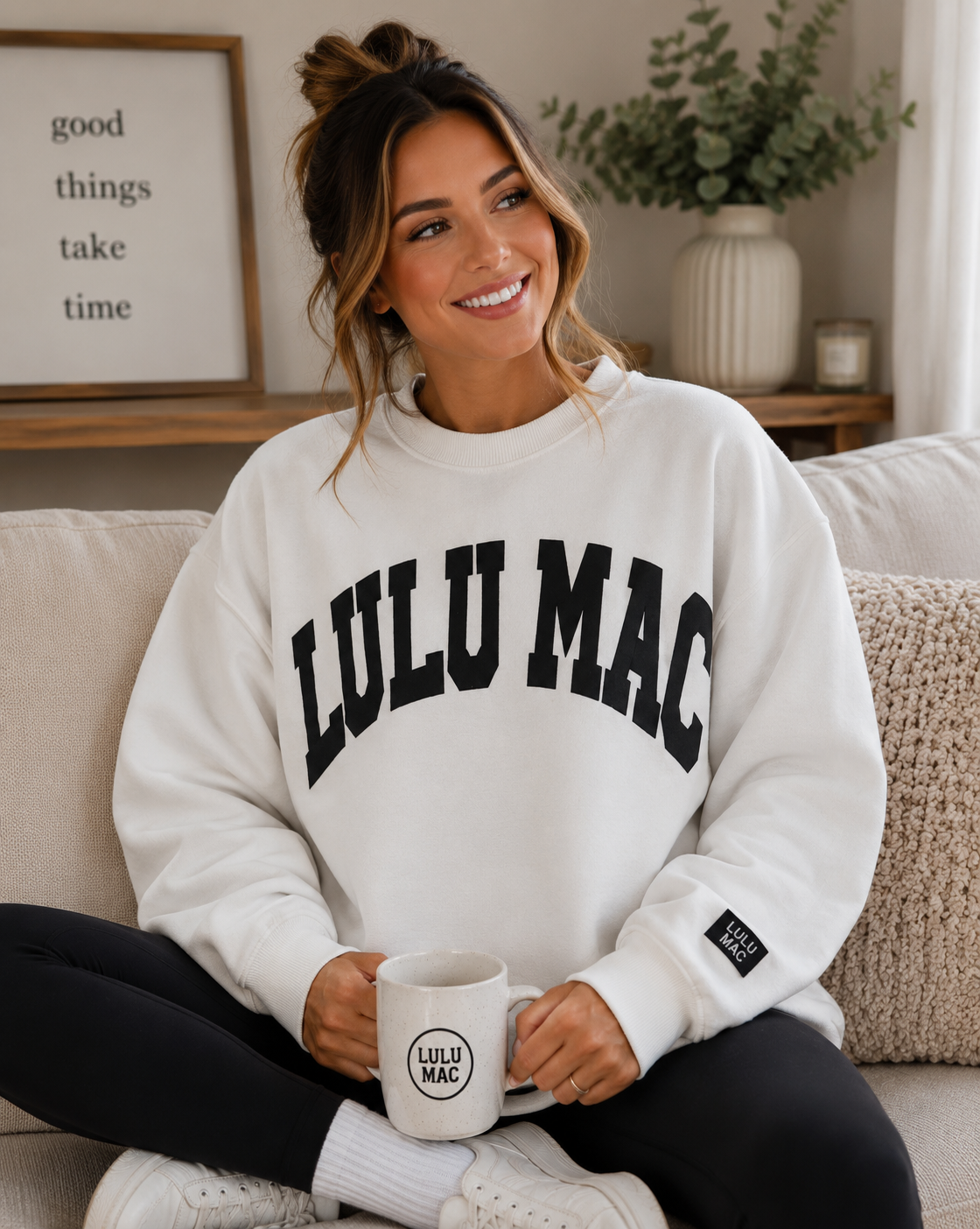 LULU MAC Sweatshirt- White/Black