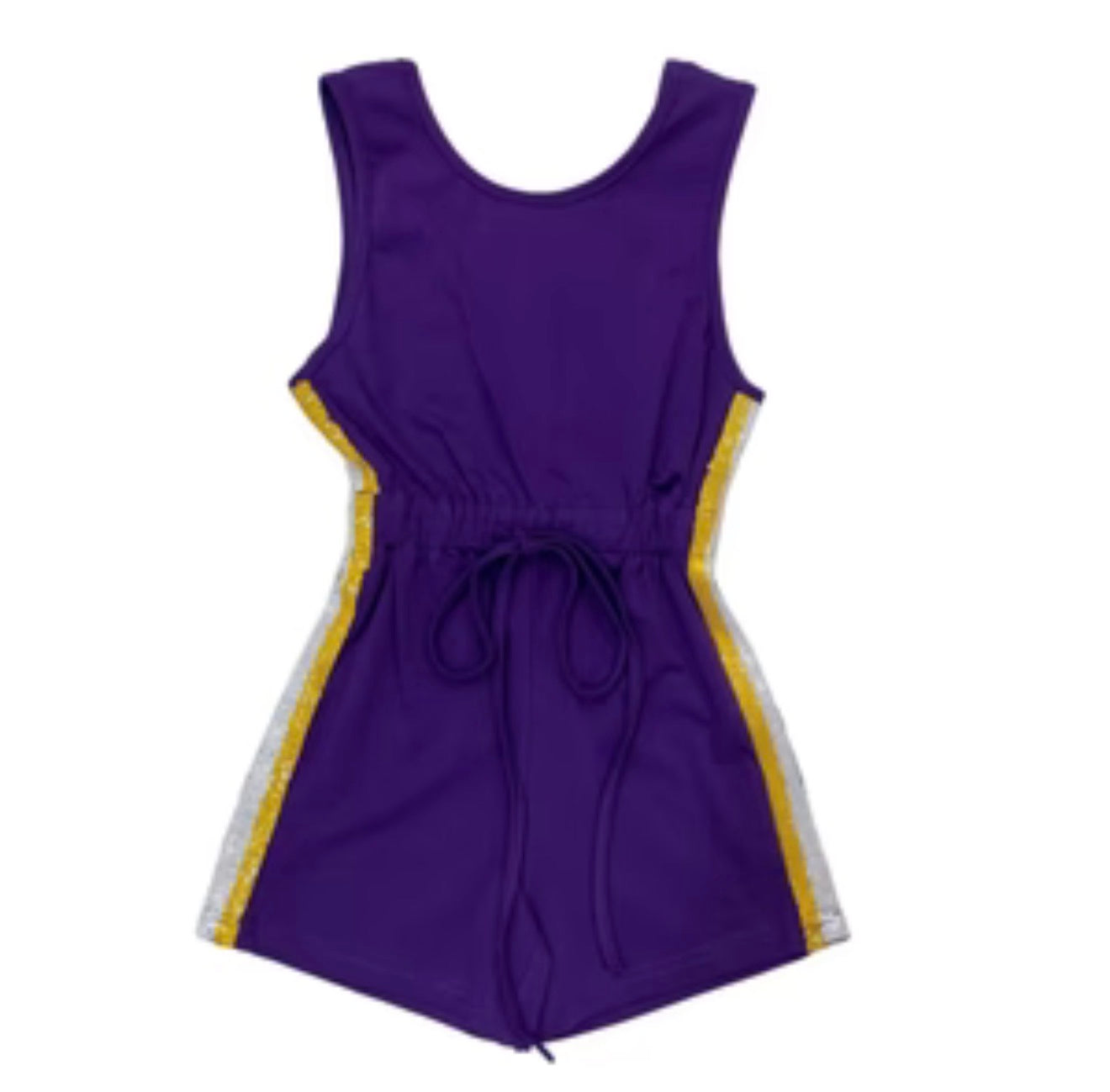 Purple/Yellow Side Stripe Romper