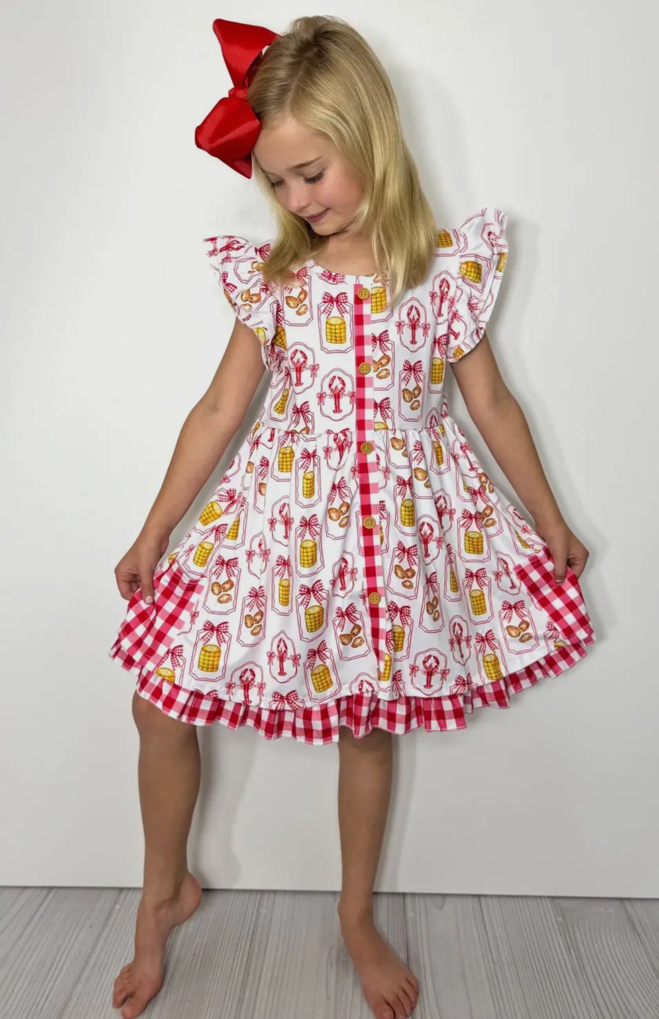 Crawfish Cutie Girls Dress