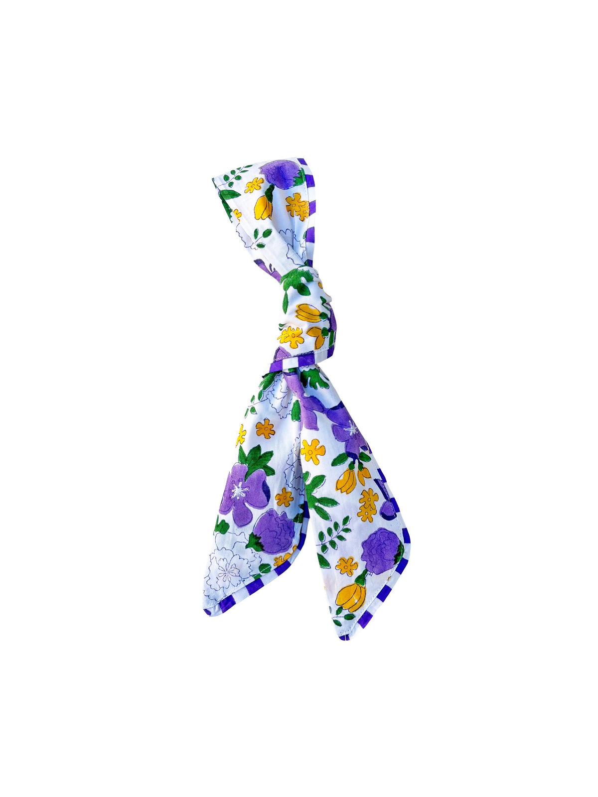 Floral Block Print Cotton Twilly Scarf
