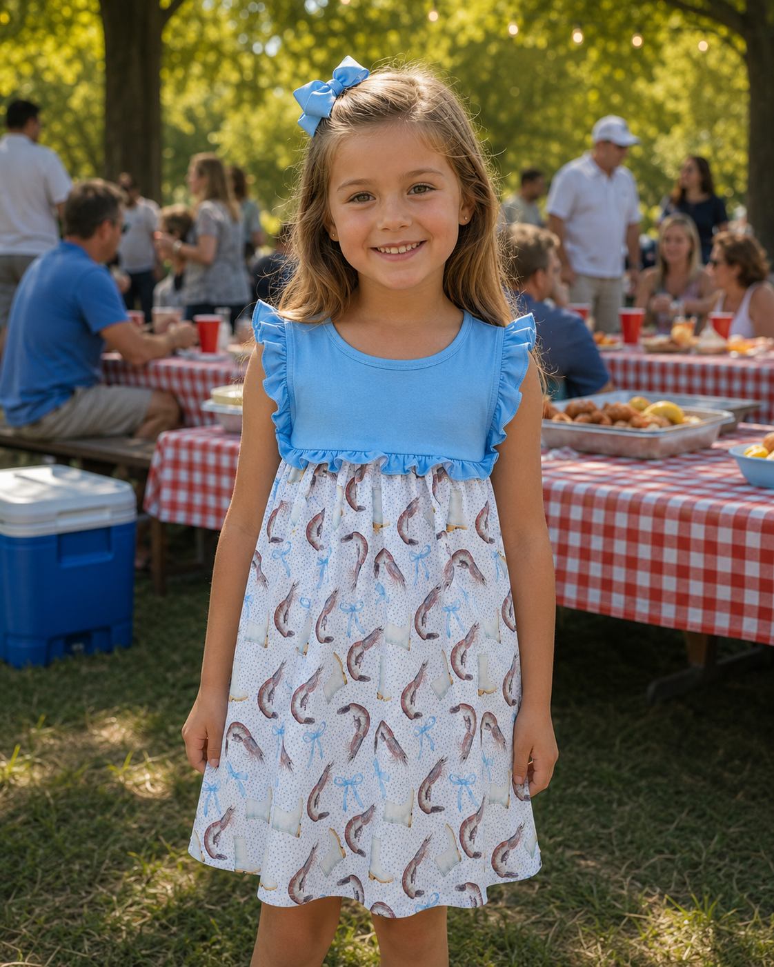 Shrimp Boots and Bows Dress