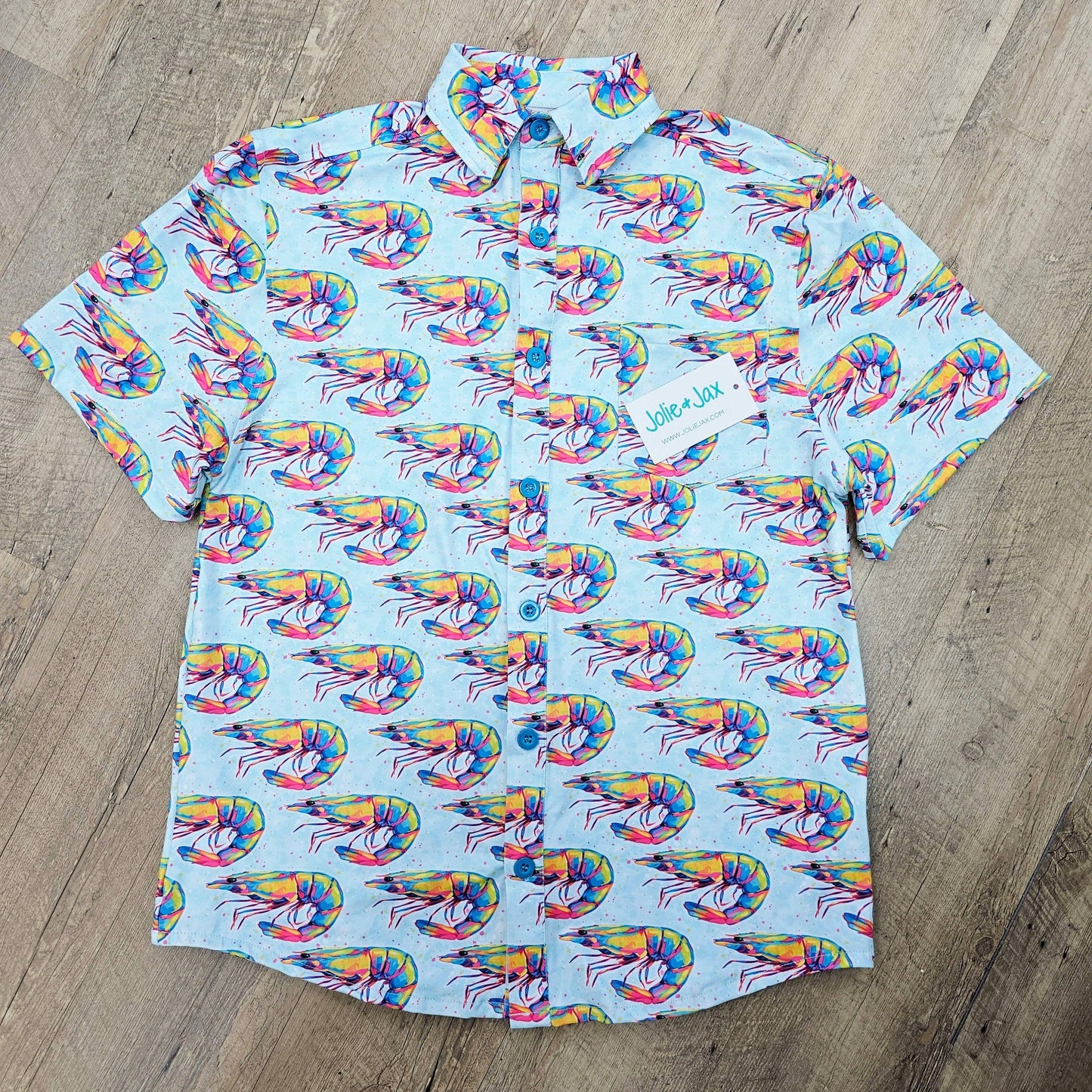 Shrimp Splatter Men’s Button Down Shirt
