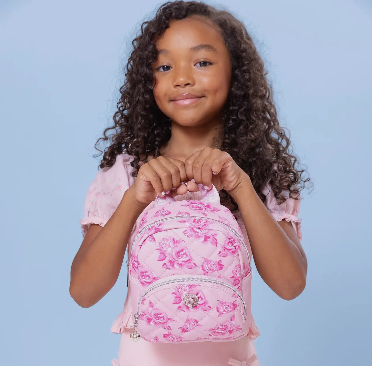 Quilted Rose Printed Micro Mini Backpack