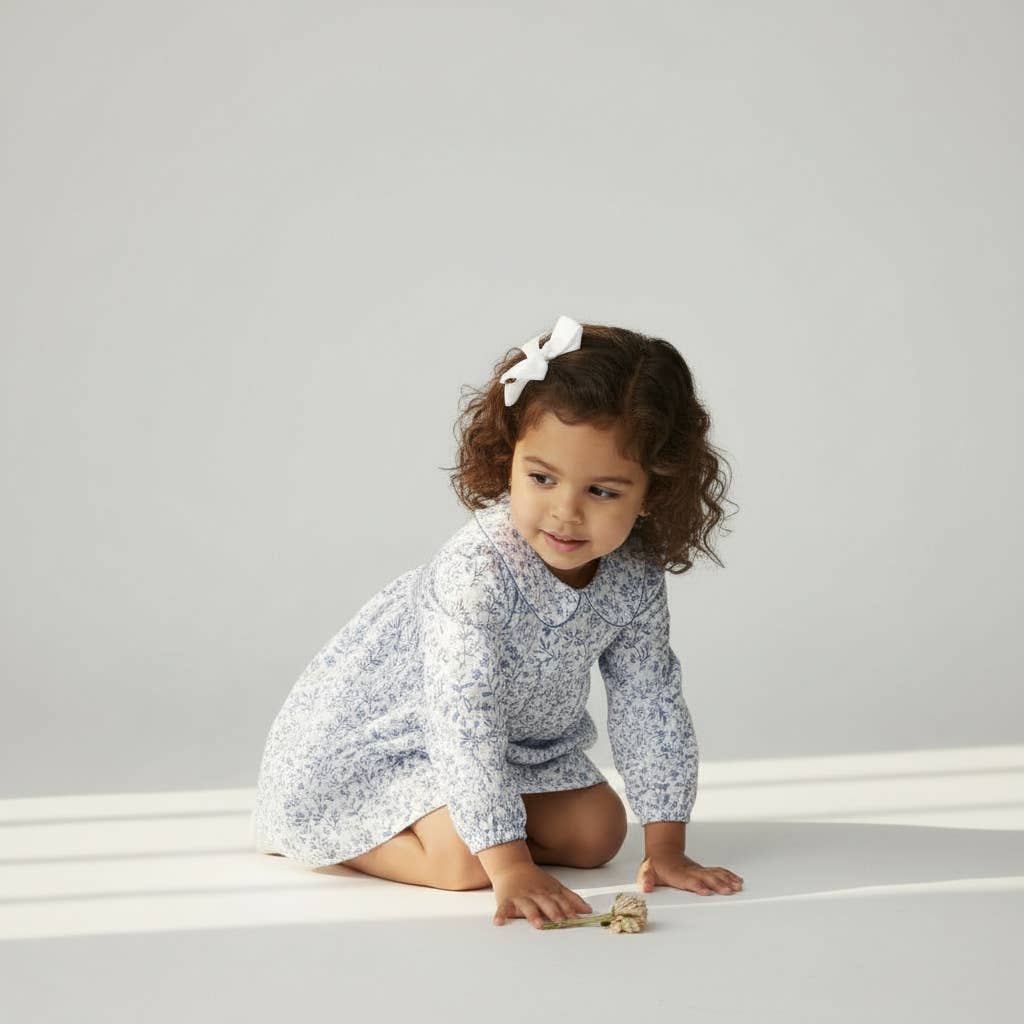 Navy Floral Peter Pan Dress