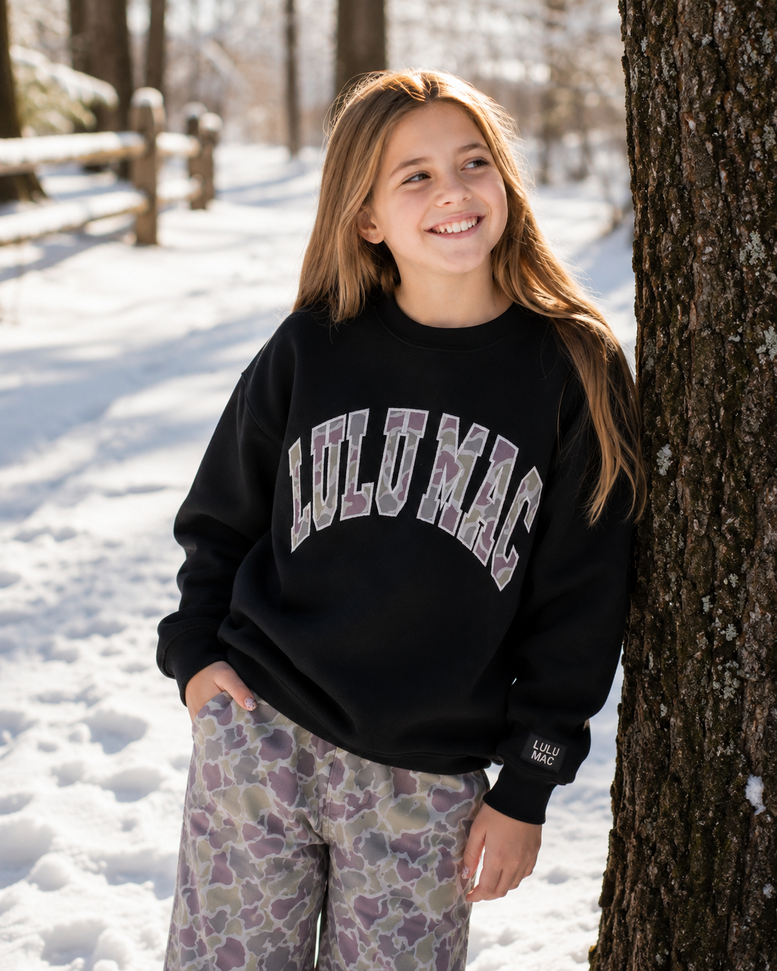 LULU MAC Youth Sweatshirt -Camo Black