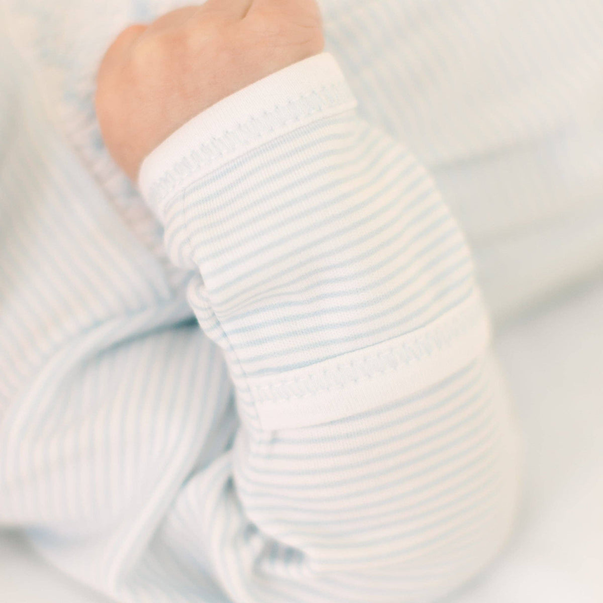 Benjamin Smocked Long Sleeve Bubble - Light Blue