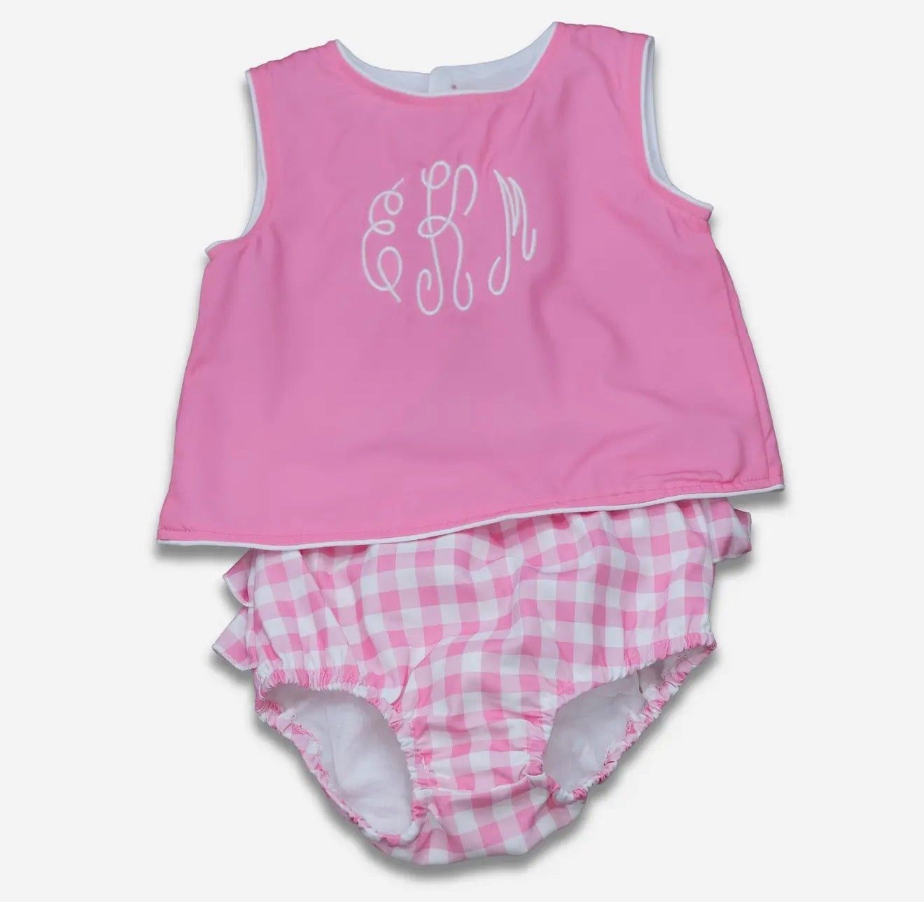 Toddler Girls Swing Back Bloomer Set - Pink Gingham