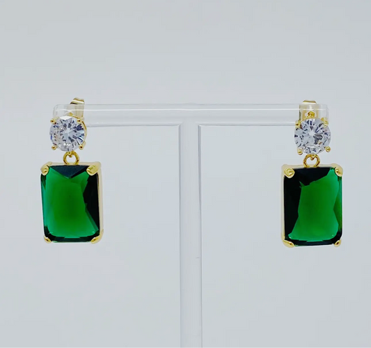 “Banquet in Castle” Jewel Earrings- Green