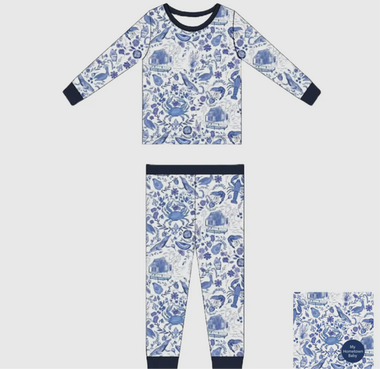"Southern Blues" 2pc Long Sleeve Premium Pajamas