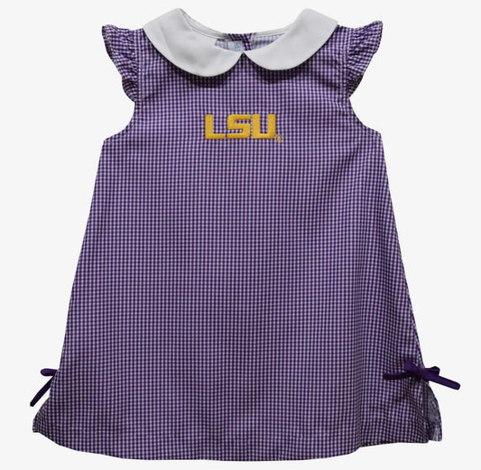 Lsu Tigers Embroidered Purple Gingham
A Line
